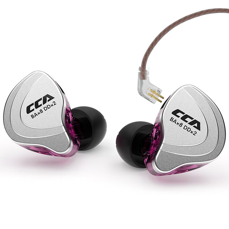 CCA C10 in Ear Monitor Headphone 10 Hybrid Drivers Wired Earbud 4BA 1DD HiFi IEM Earphones Stereo Noise Isolating Earphone with Detachable Cable for Musicians Singers Studio Audiophiles Dj PC - Image 1